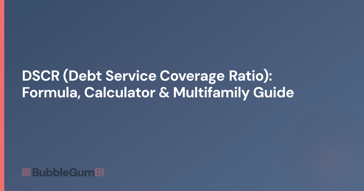 DSCR (Debt Service Coverage Ratio): Formula, Calculator & Multifamily ...