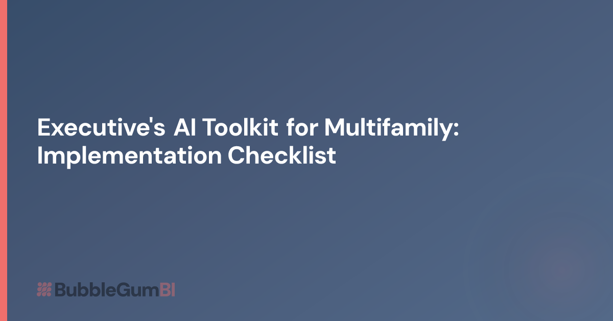 Executive's AI Toolkit for Multifamily: Implementation Checklist ...