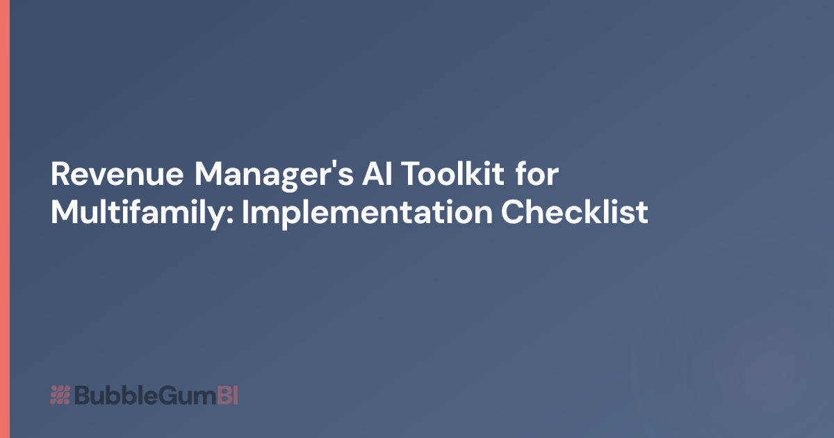 Revenue Manager's AI Toolkit for Multifamily: Implementation Checklist ...